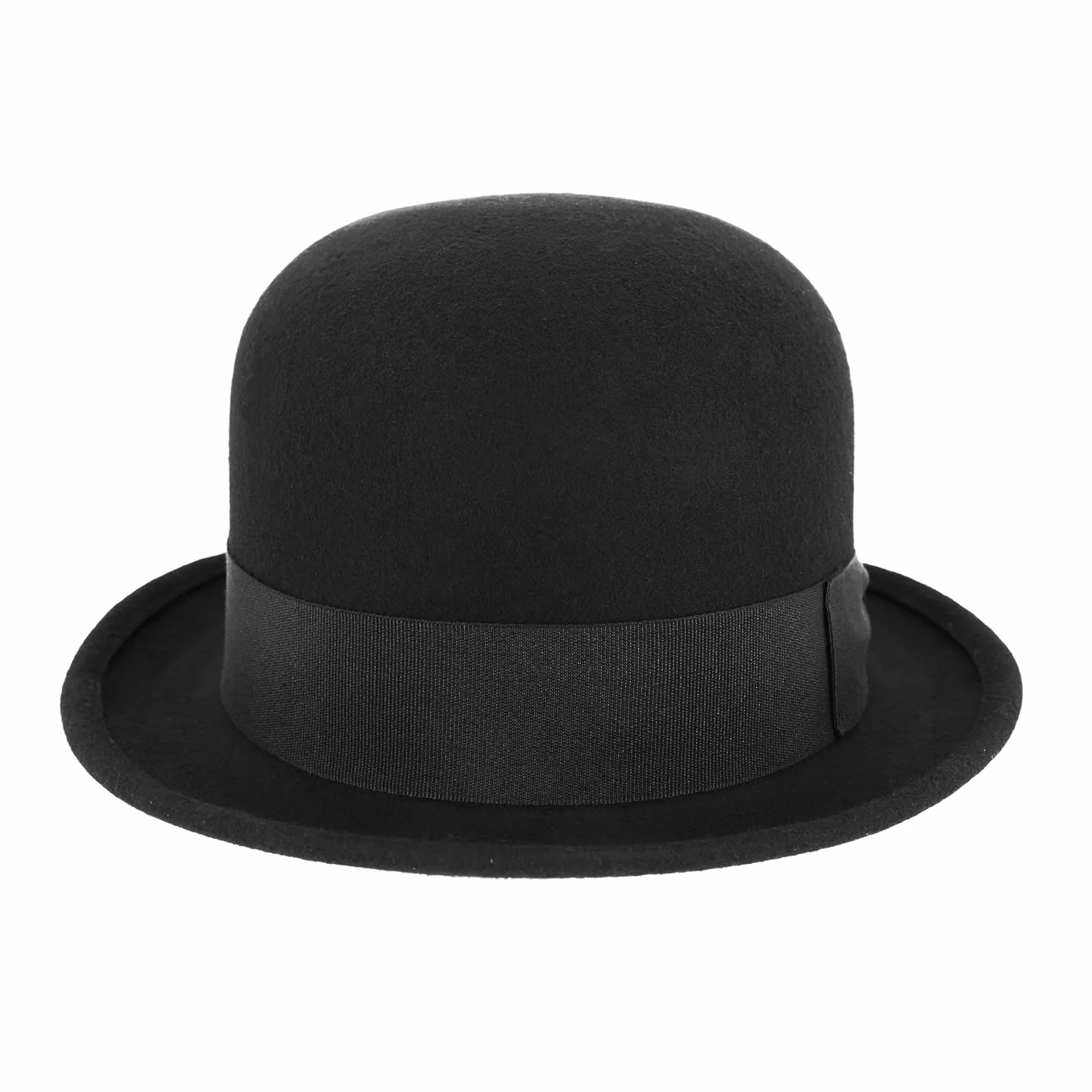 fiebig Melone mit Ripsband | Bowler Filzhut aus 100% Wolle für Damen und Herren | Klassischer Wollfilzhut Made in Italy