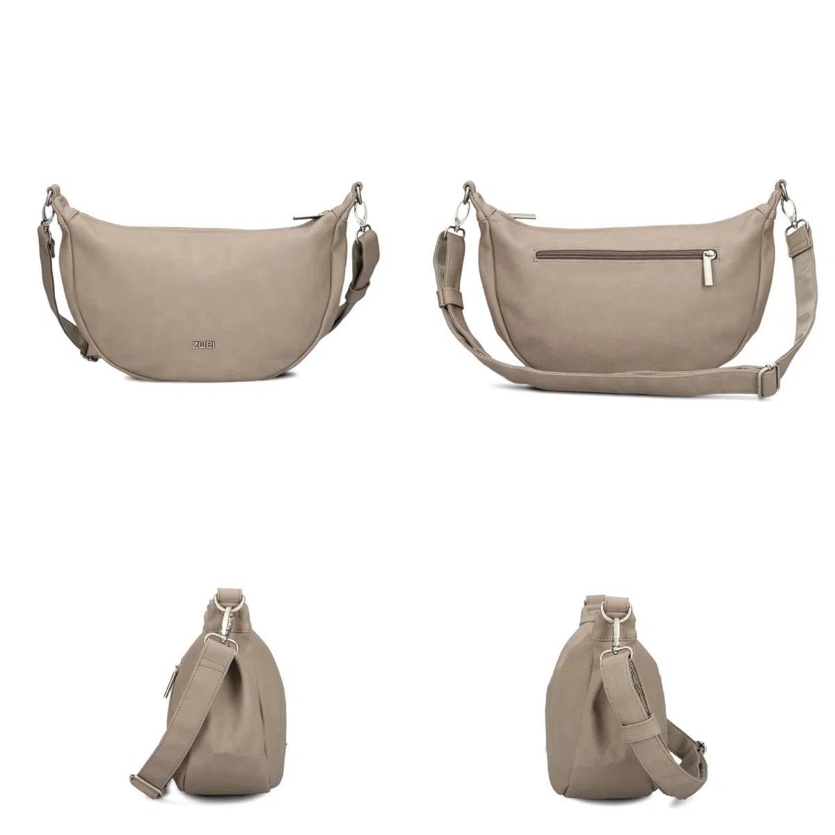 Zwei Damen Handtasche Mademoiselle.M M70 Moon-Bag 4 Liter Trend-Tasche in Halbmond-Form vielseitig als Bauchtasche Crossbody-Bag Abendtasche Umhängetasche zu tragen