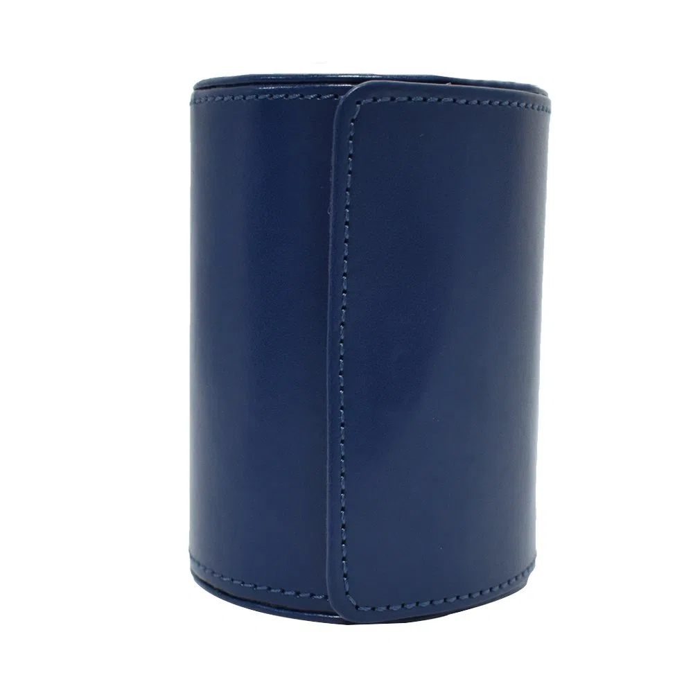 Fashionable Business PU Leder Krawatten Box 12 x 9 x 9 cm Zylinder-Form Krawattenhalter (Blau)