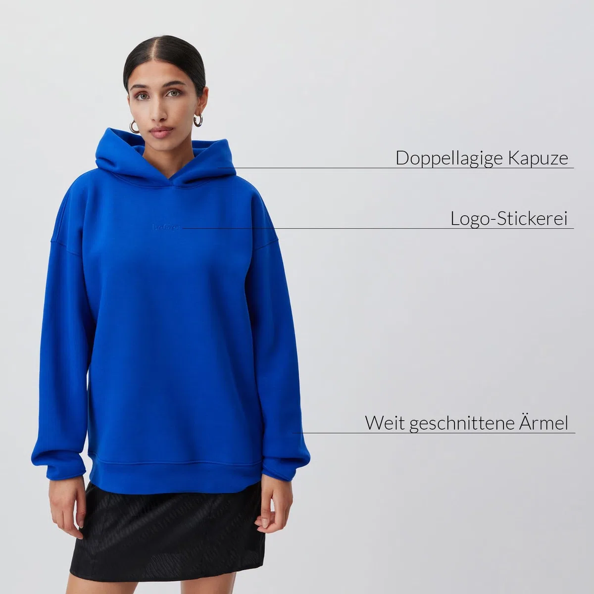 LeGer Abby Hoodie - Pullover Damen mit Kapuze - Oversized-Passform - Sweater aus Baumwolle - Mode für Damen - by Lena Gercke - Gr. 34-44