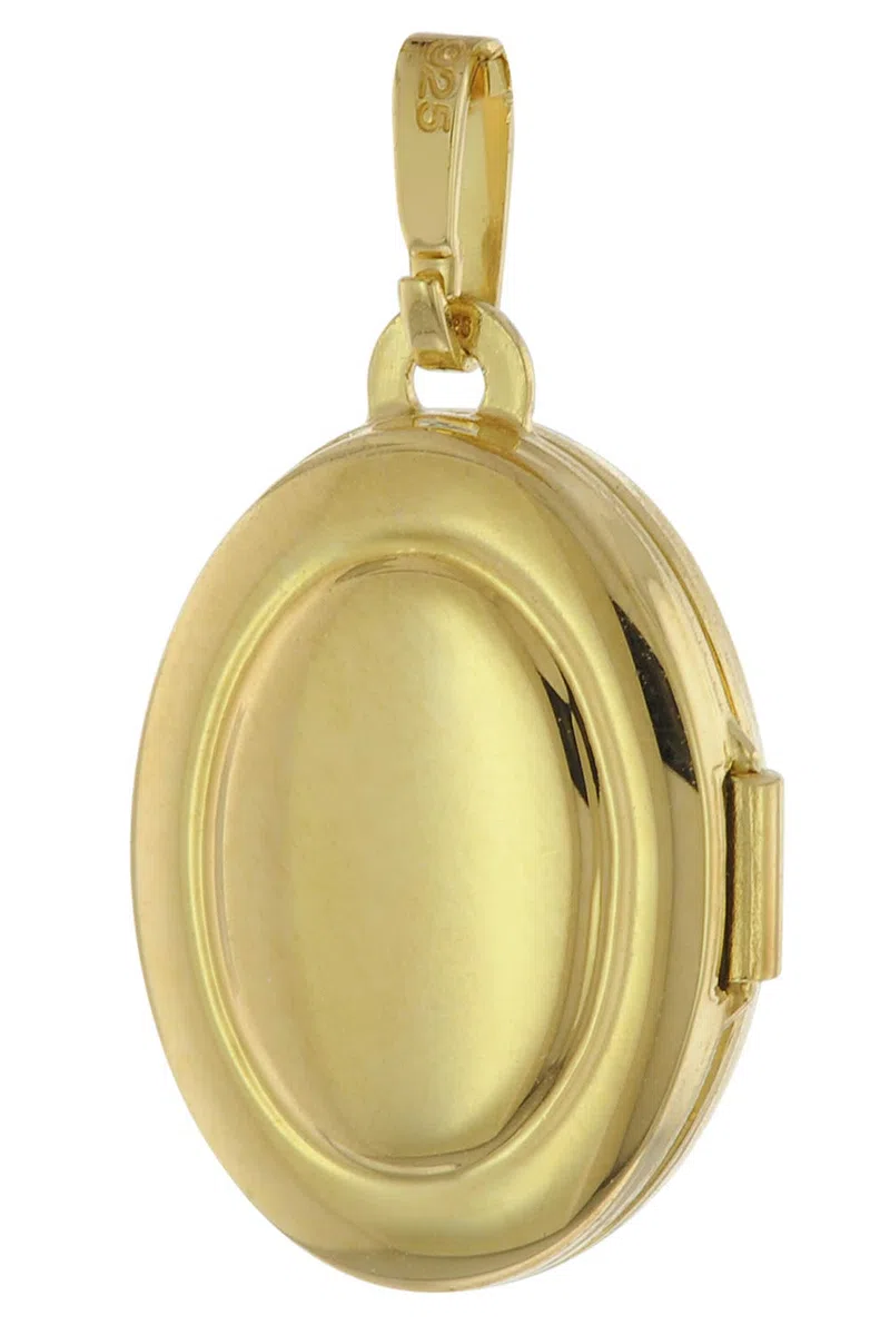 trendor Medaillon mit Damen-Kette Gold auf Silber 925 75727 | zauberhaftes Silber-Medaillon für Damen, zeitloser Silberschmuck für Frauen, tolle Geschenkidee