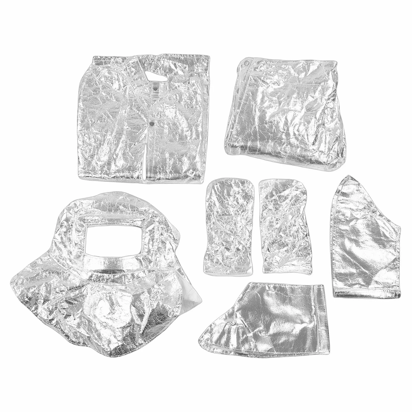 Wärmeisolierter Anzug, Gegen Thermische Strahlung 1000 – 1200 ℃, Hochtemperaturbeständiger Aluminisierter Kleidungsspalt, Geeignet für den Brandschutz in der Luft