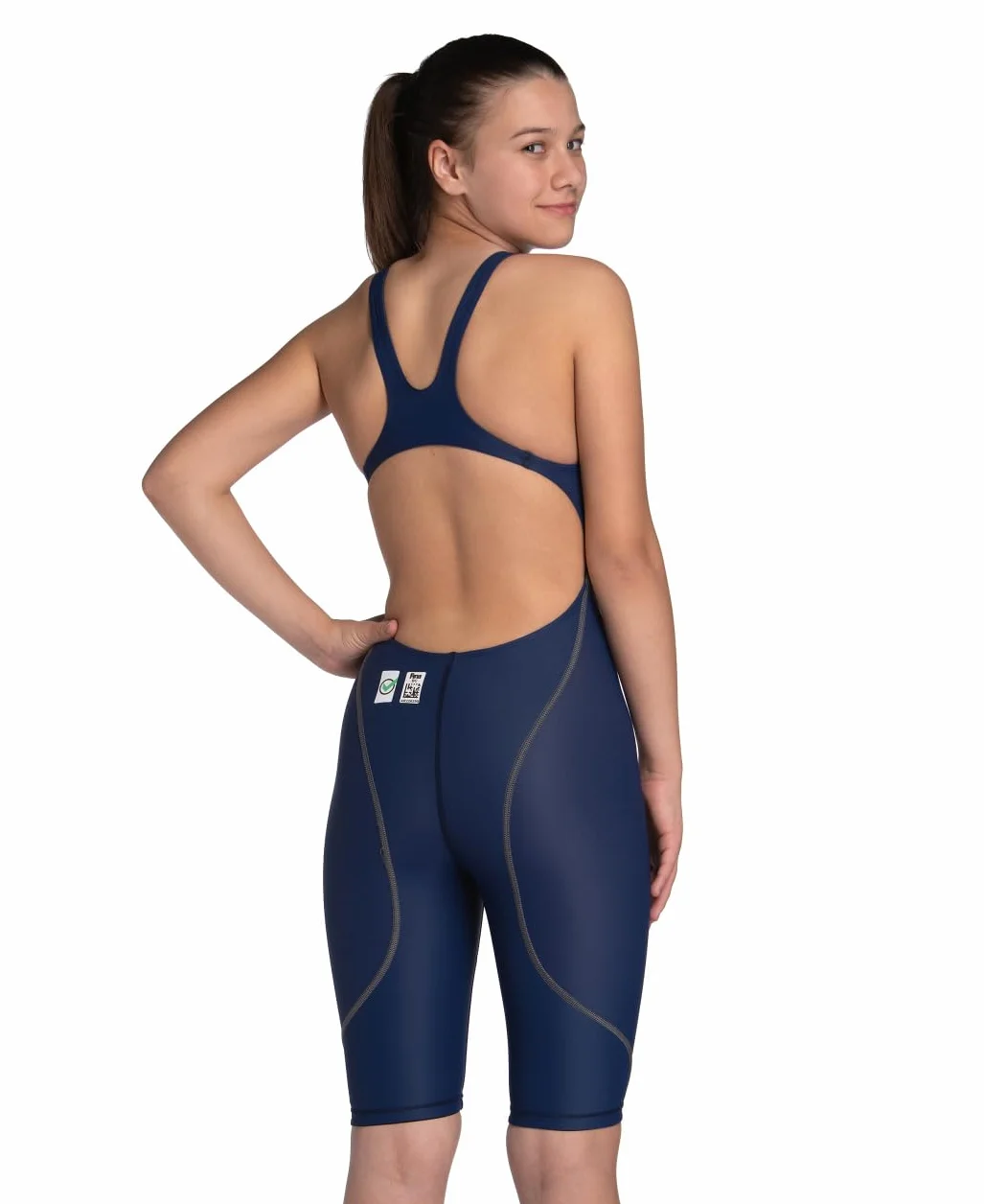 ARENA Girl's Girls' Open Back Racing Tech Suit Powerskin St Next Kneeskin Swimsuit One Piece Swimsuit (Pack of 1)