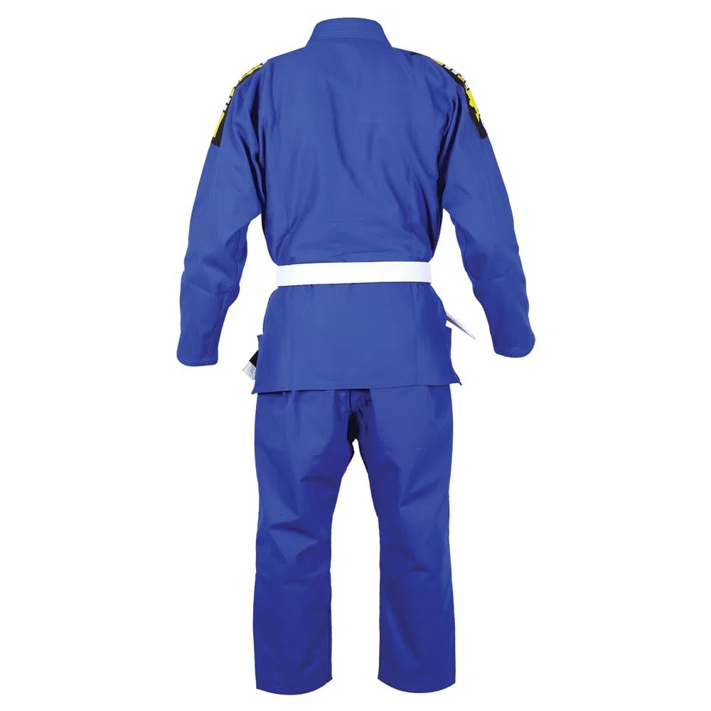 Buddha Fight Wear -Kimono Premium Infinity schwarz Jiu Jitsu Brasilianer / BJJ Gi mit weißem Gürtel, Unisex Erwachsene