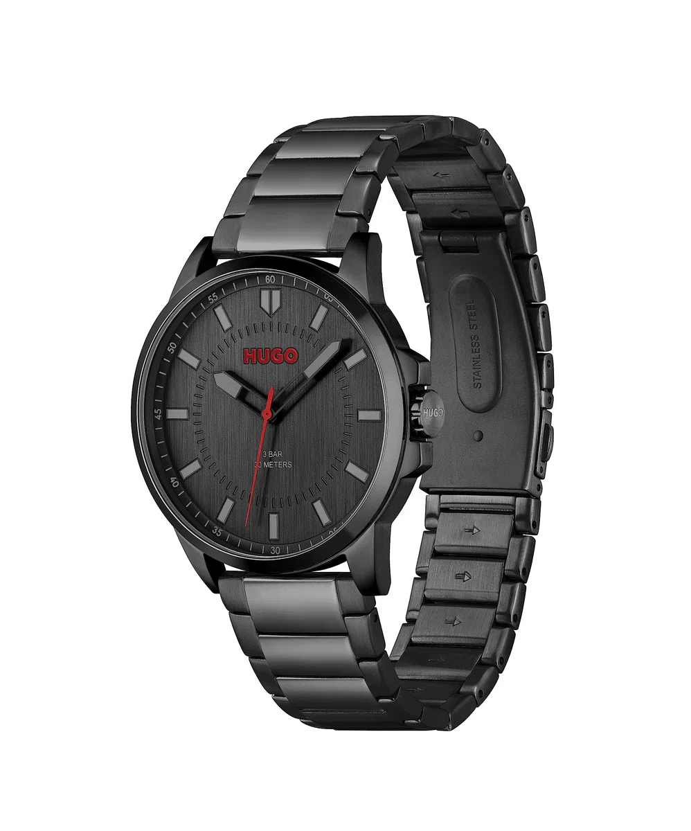 HUGO Analog Quarzuhr für Herren #First-Kollektion - Erhältlich mit Edelstahl- oder Lederarmband