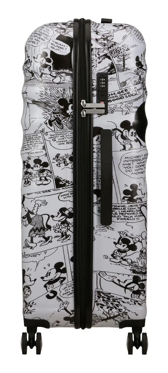 American Tourister Wavebreaker Disney - Minnie Mouse Hartschalenkoffer Groß (77 cm), Reisekoffer, TSA Schloss, 4 Rollen, 96 L, 4.2 kg - Minnie Comics White