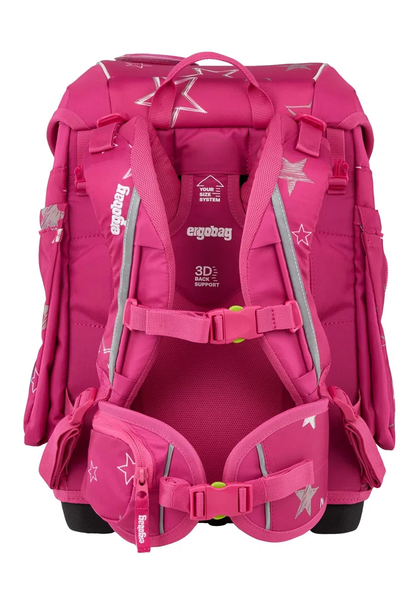 ergobag Schulranzen-Set cubo Bundle Set SternzauBär - Pink | Ergonomischer Schulrucksack Klassisch, 6-teilig, für die 1. Klasse Grundschule, ideal für den Schulstart
