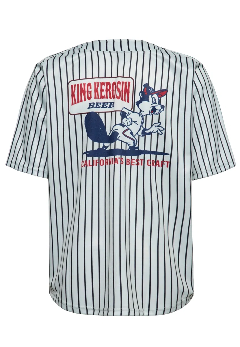King Kerosin Herren Baseball Shirt Baseballhemd Baseball Trikot Beer Los Angeles Rockabilly 50s California Beer