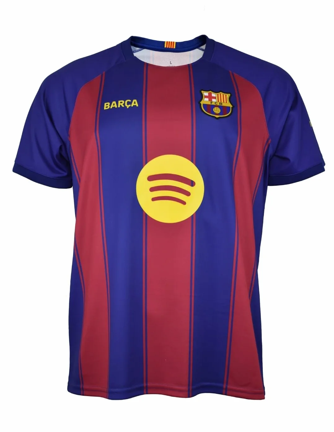 FC Barcelona Kinder-Set Lamine Yamal, 1. Team 25/26, offizielle Nachbildung – Kinder-Set mit Name und Nummer (FR/ES, Alter: 12 Jahre, Regular, Rot und Blau)