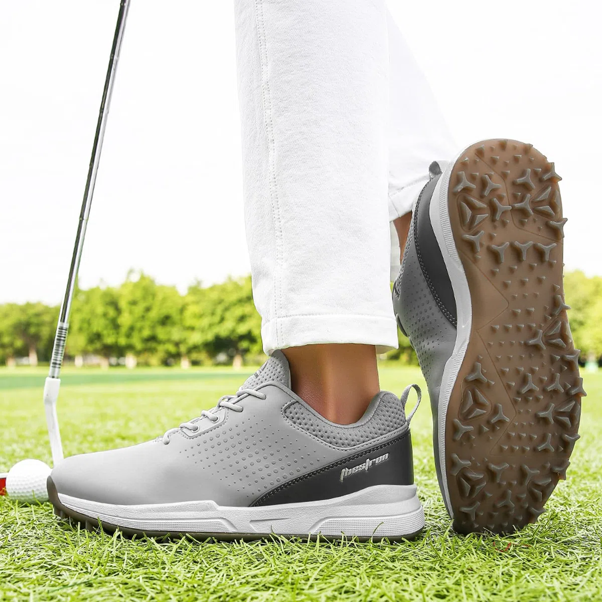 LZQpearl Herren Golfschuhe, rutschfeste, Atmungsaktive Freizeit Golf Sneaker, Klassische, Outdoor Sneaker Spikeless Für Das Golftraining, Golfstiefel Für Alle Jahreszeiten