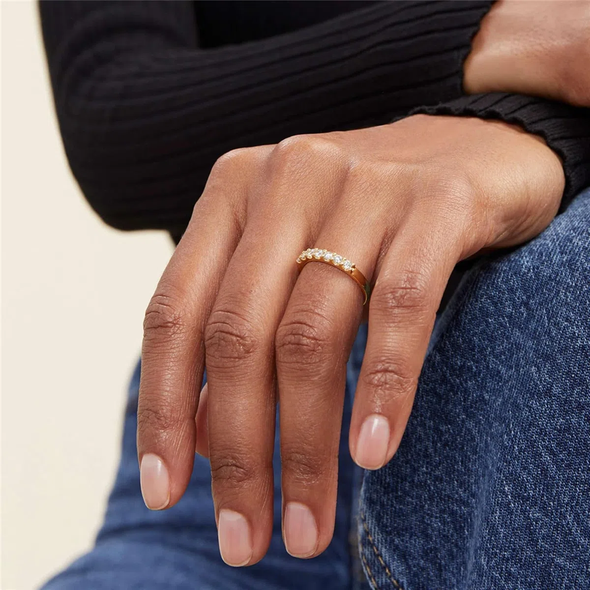 Wycian Vintage Ringe Damen Hochzeit Ring Gold 9K/14K Gelbgold Au375/Au585 2.5X2.5mm Runde Form Moissanit Vorsteckring für Damen Elegant Schmuck Geschenk