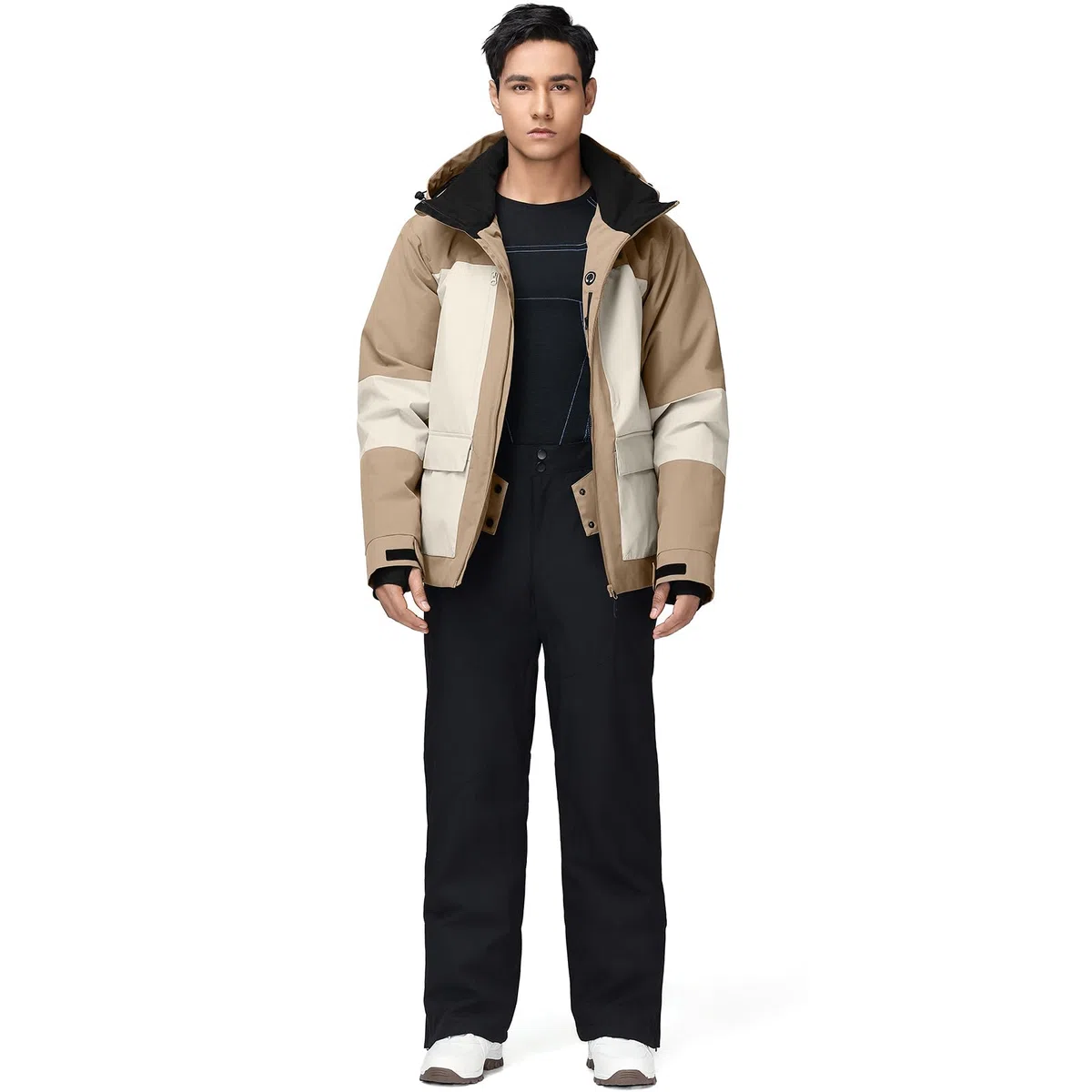 HOUZONIY Herren Schneeanzug Skijacke und Skihose Set Herren Zweiteilig Outdoor-Skikleidung Winddicht Ski Anzug Mit Kapuzen zum Skifahren Snowboarden