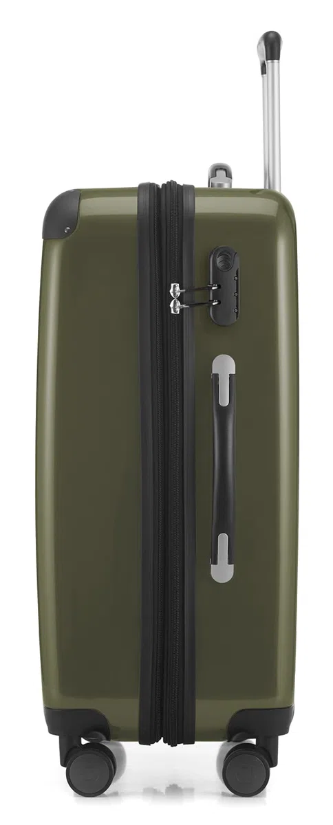 Hauptstadtkoffer Alex - 3er Kofferset - Handgepäckskoffer 55 cm, mittelgroßer Koffer 65 cm + großer Reisekoffer 75 cm, Hartschale ABS+PC, Zahlenschloss, Avocado | ABS/PC-Hartschale · Zahlenschloss · Erweiterbar · 4 Rollen · Austauschbare Ersatzteile · Gep