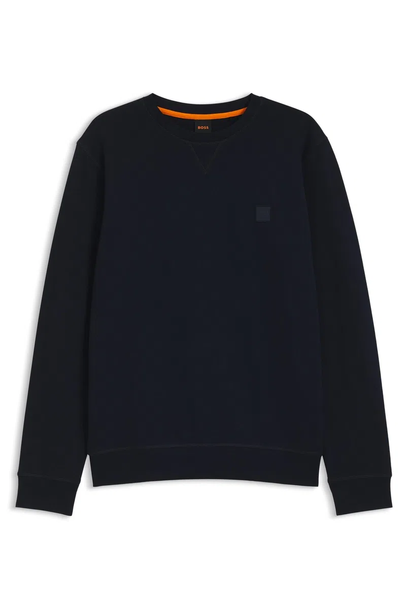 BOSS Herren Westart Regular-Fit Sweatshirt aus Baumwoll-Terry mit Logo-Aufnäher