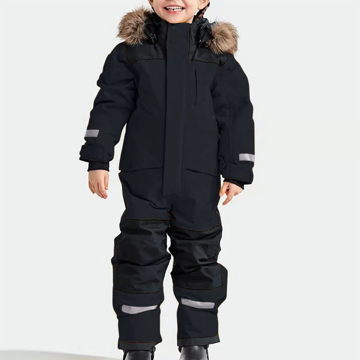Skianzüge für Kinder Dickere Atmungsaktiv Schneeanzug Langarm Wasserdicht Daunenjacke Schneeoverall Winteranzug Winddichter Winter Outdoor Fellkragenkapuze Warmes Skioverall Jacket
