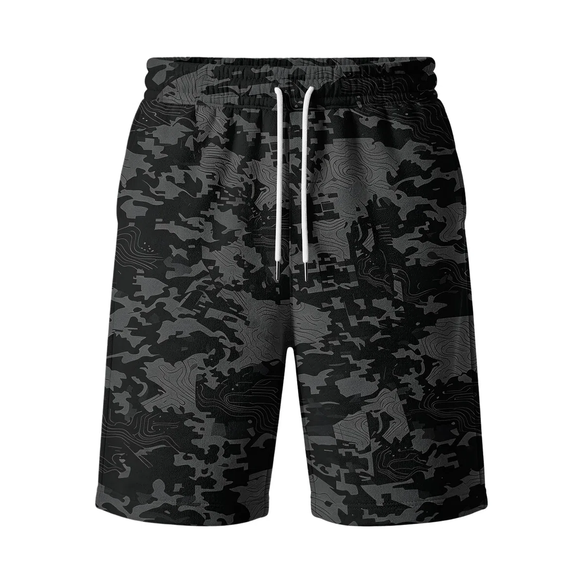 SOOUICKER Kurze Hosen Herren Sommer Stoff Sport Shorts Bermuda Shorts Gummibund Kurze Jogginghose Fitness Leichte Sommerhose Kurz Sweatshorts mit Taschen