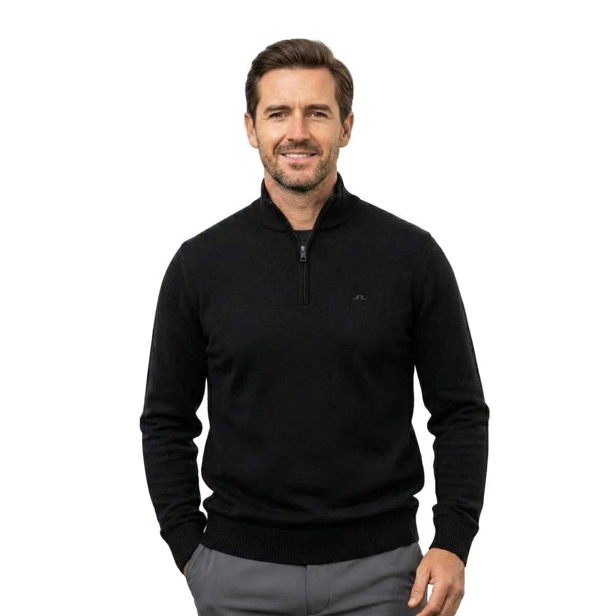 J.Lindeberg Herren1/2 Zip Golfpullover Merino Mischung Weich Atmungsaktiv Leicht