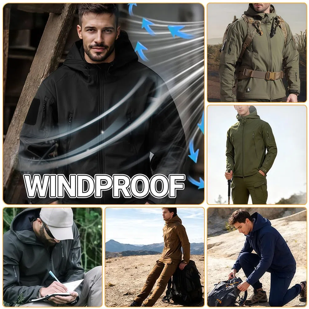 2-Teiliger Snowboard Schneeanzug Softshell Jacke FüR Herren MilitäRische Bekleidung, Kampfanzug Outdoor Skianzug Taktische Jacke Und Hose FüR Skifahren Outdoor Sport