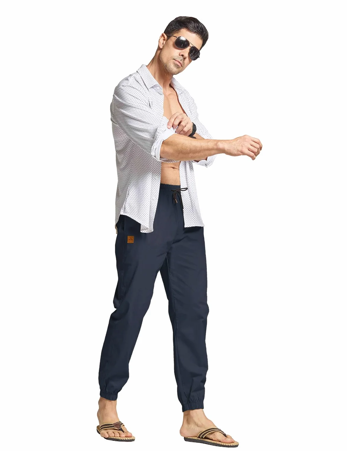 JustSun Chino Hosen Herren Cargohose Freizeithose Herren Jogginghose Herren Baumwolle Sporthose Trainingshose mit Kordelzug Casual Hose mit Taschen