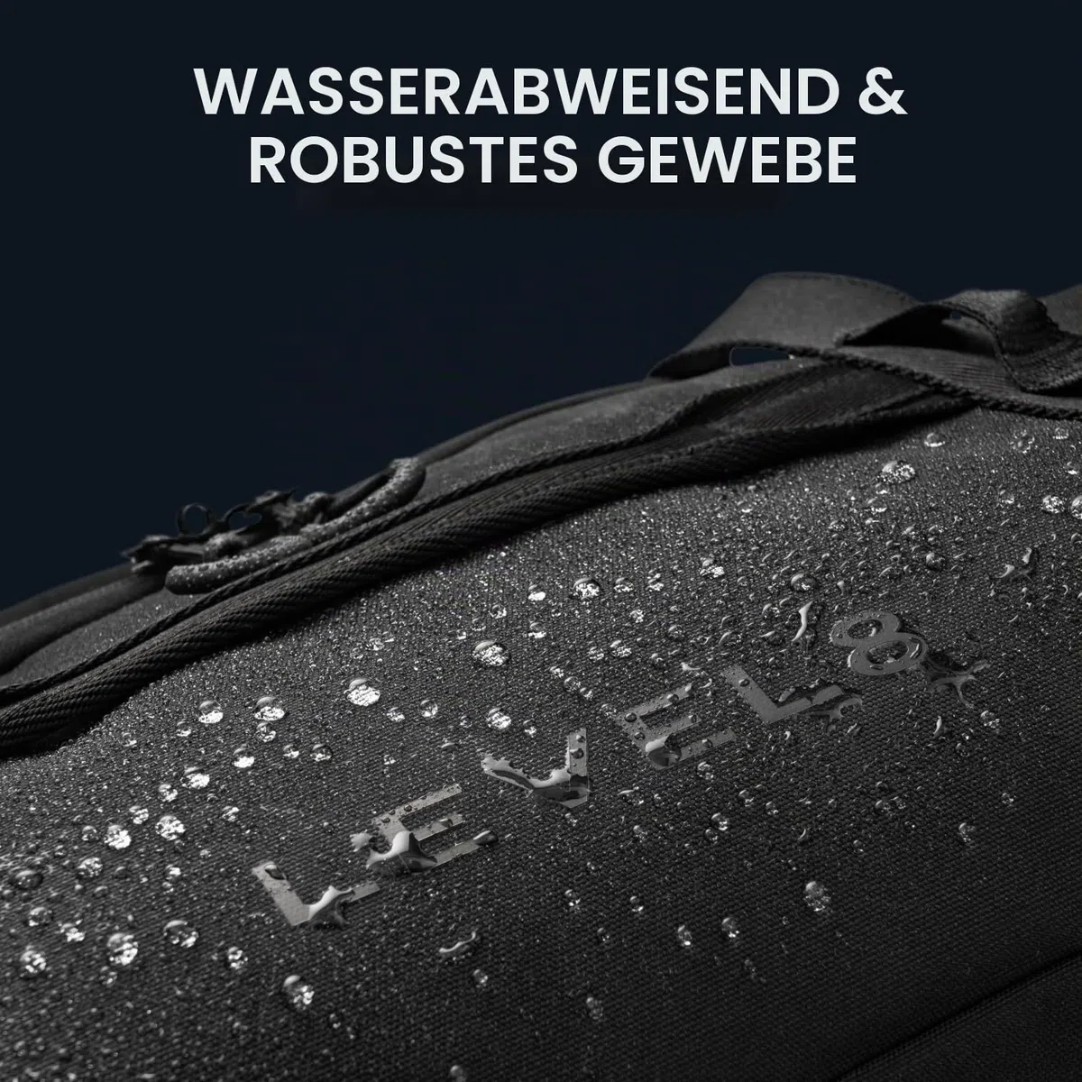 LEVEL8 Reisetasche Weekender, Faltbare Tasche& Sporttasche Große Reisetasche für Herren und Damen mit Schultergurt, Klein Faltbar 30L,Cabin Bag,50x24x25cm(Schwarz)