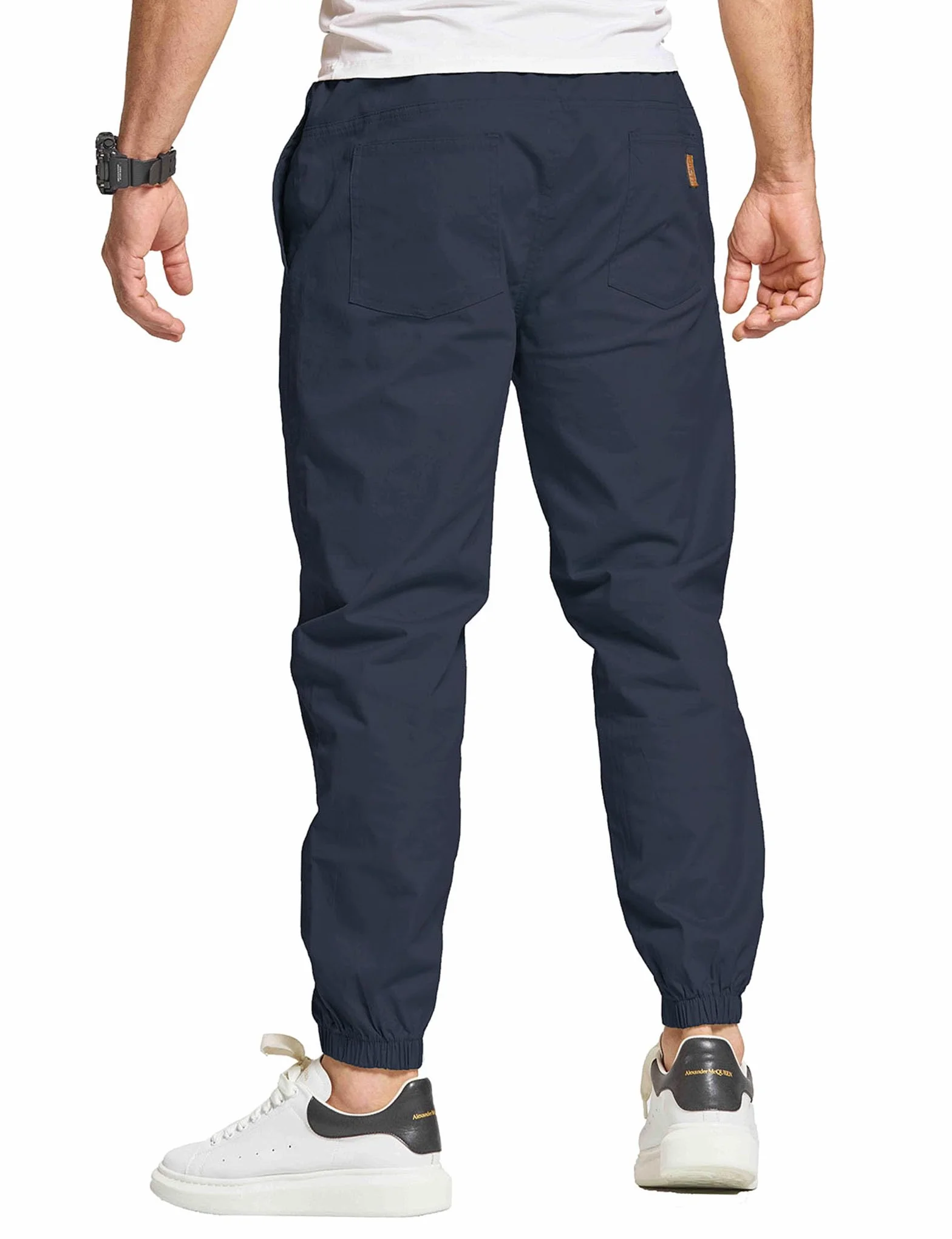 JustSun Chino Hosen Herren Cargohose Freizeithose Herren Jogginghose Herren Baumwolle Sporthose Trainingshose mit Kordelzug Casual Hose mit Taschen