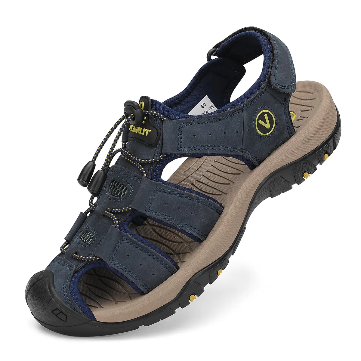 FLARUT Sandalen Herren Outdoorsandalen Sommer Wanderschuhe Trekkingsandalen Leder Strand Wandersandale Laufschuhe Lässige Sneaker Sportsandalen