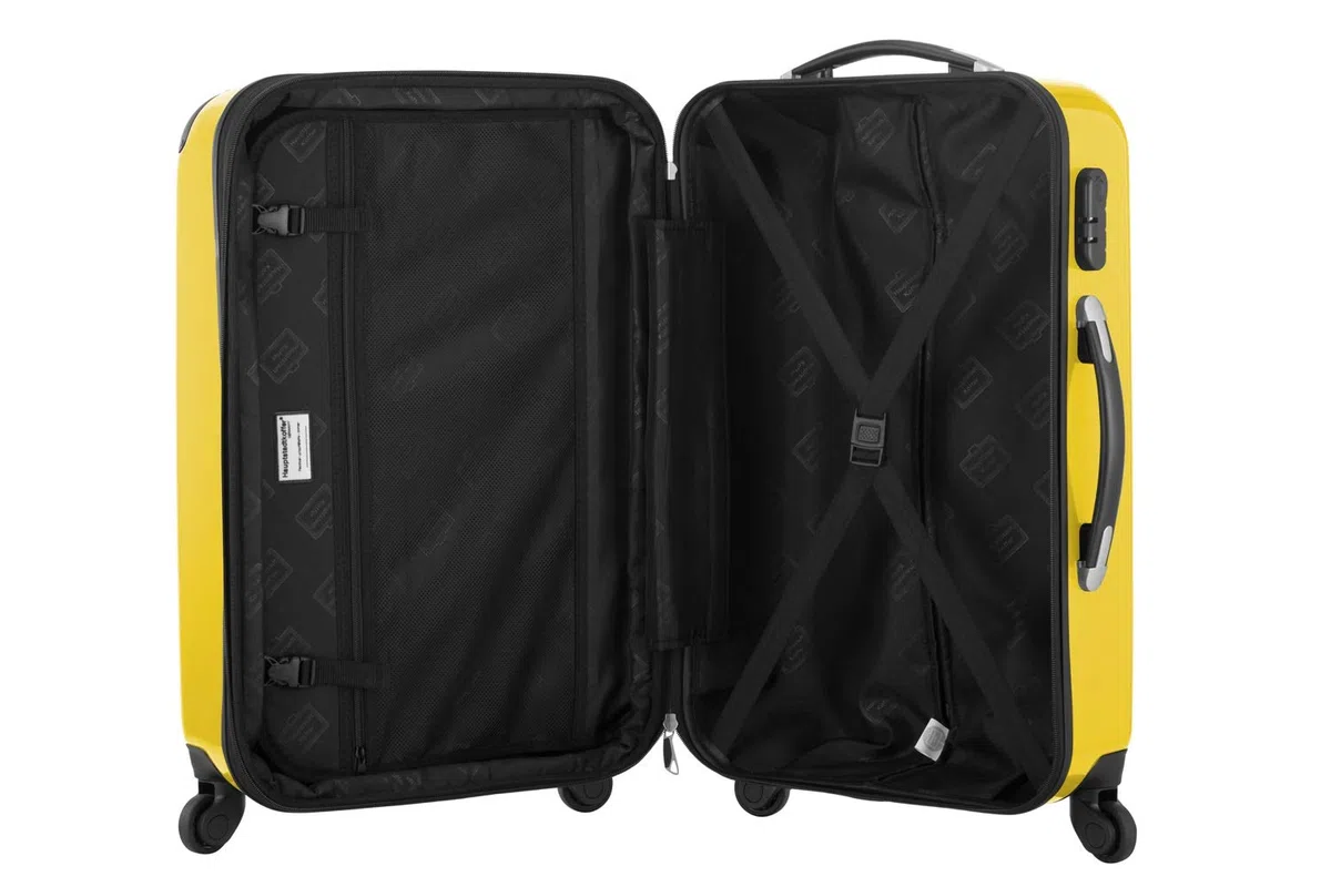 Hauptstadtkoffer Alex - 3er Kofferset - Handgepäckskoffer 55 cm, mittelgroßer Koffer 65 cm + großer Reisekoffer 75 cm, Hartschale ABS+PC, Zahlenschloss, Gelb