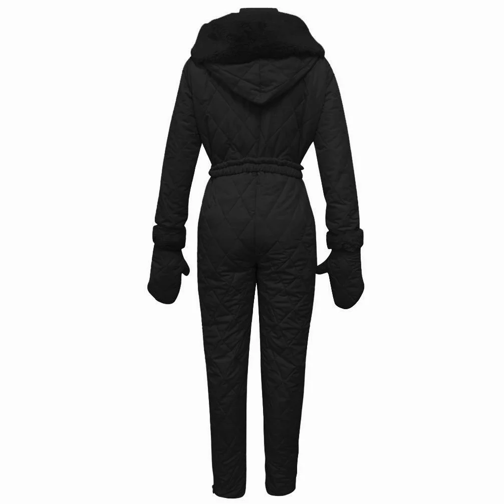 Schneeanzug Damen Overall Langer Skianzug Mit Kapuze Für Frauen Einteiler Winterskianzug Wasserdicht Warm Outdoor Skianzug