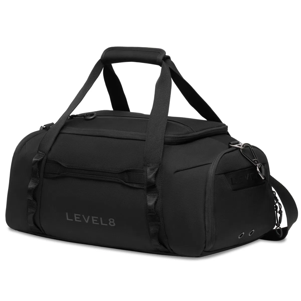 LEVEL8 Reisetasche Weekender, Faltbare Tasche& Sporttasche Große Reisetasche für Herren und Damen mit Schultergurt, Klein Faltbar 30L,Cabin Bag,50x24x25cm(Schwarz)