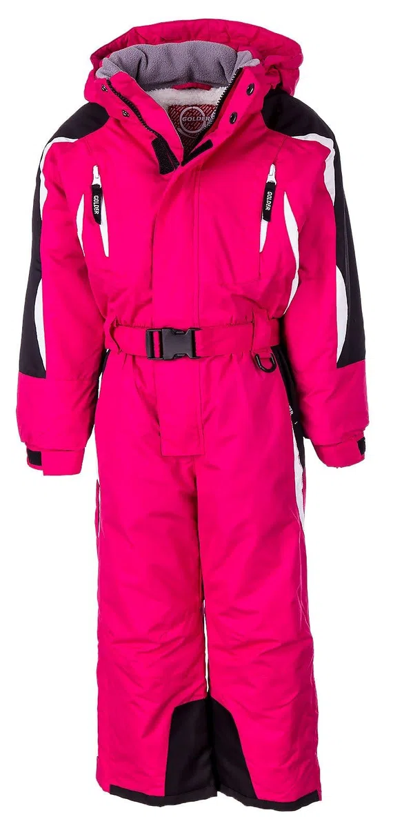 Golder Mädchen Skianzug, Schneeanzug mit Kapuze, Winter-Overall wasserdicht, atmundsaktiv