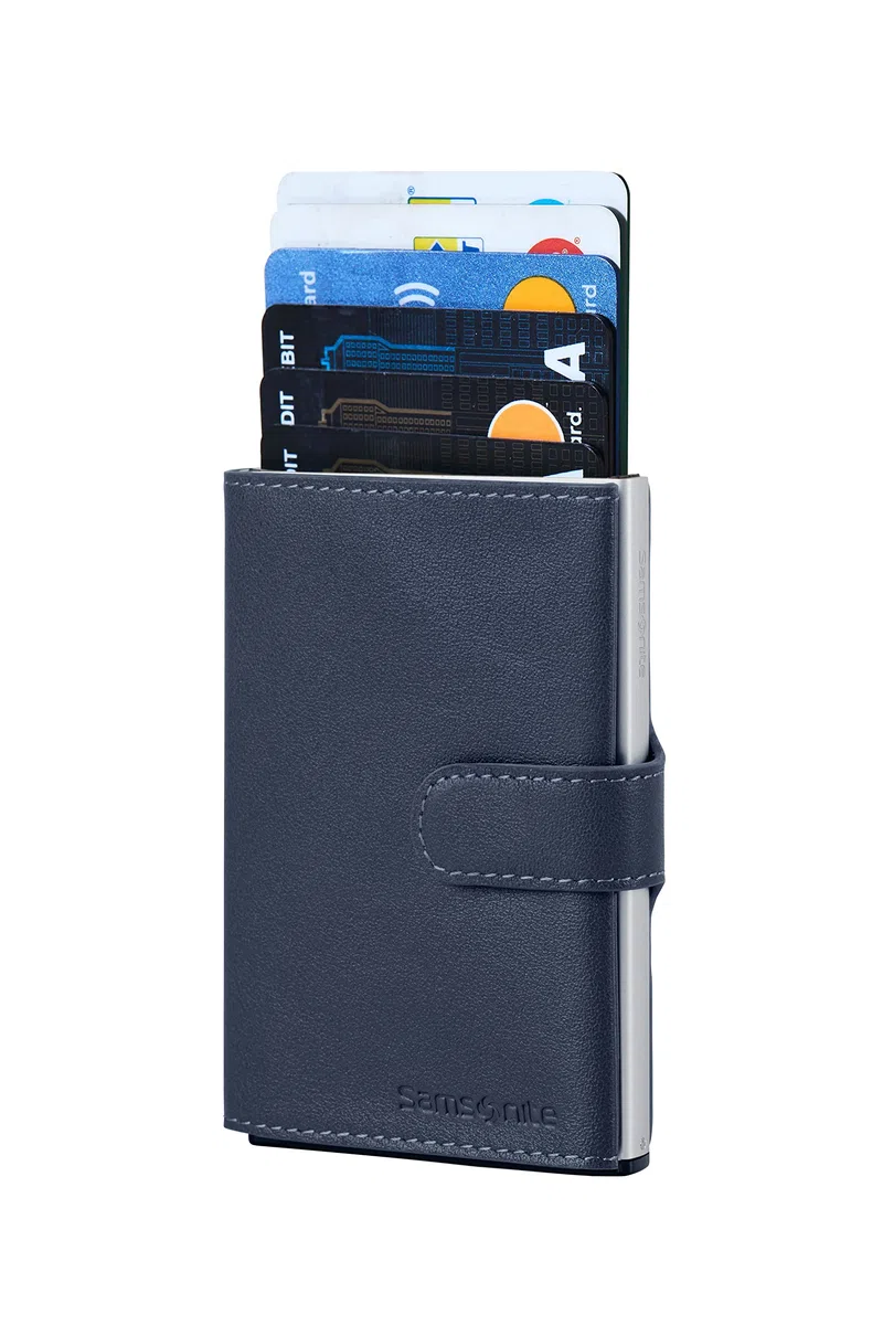 Samsonite Alu Fit SLG - Geldbörse, 10.2 cm, Blau (Blue)