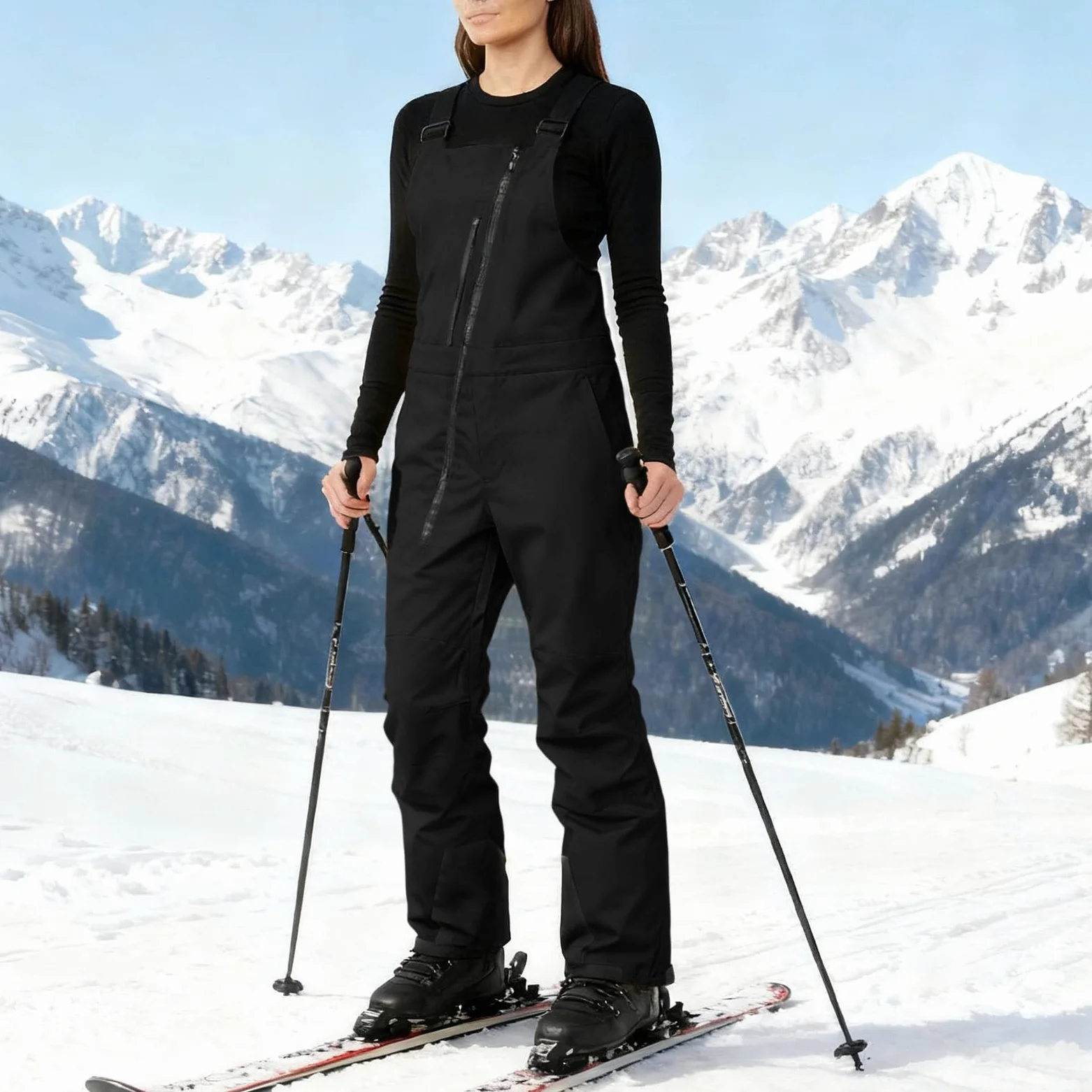 Snowboardhose Damen Latzhose Wasserdicht Baggy Skihose Hosenträger Warm Schneehose Damen Winter Gefüttert Skianzug Overall Outdoor Ski hosen für Frauen Latz Verstellbar Skioverall Reißverschluss
