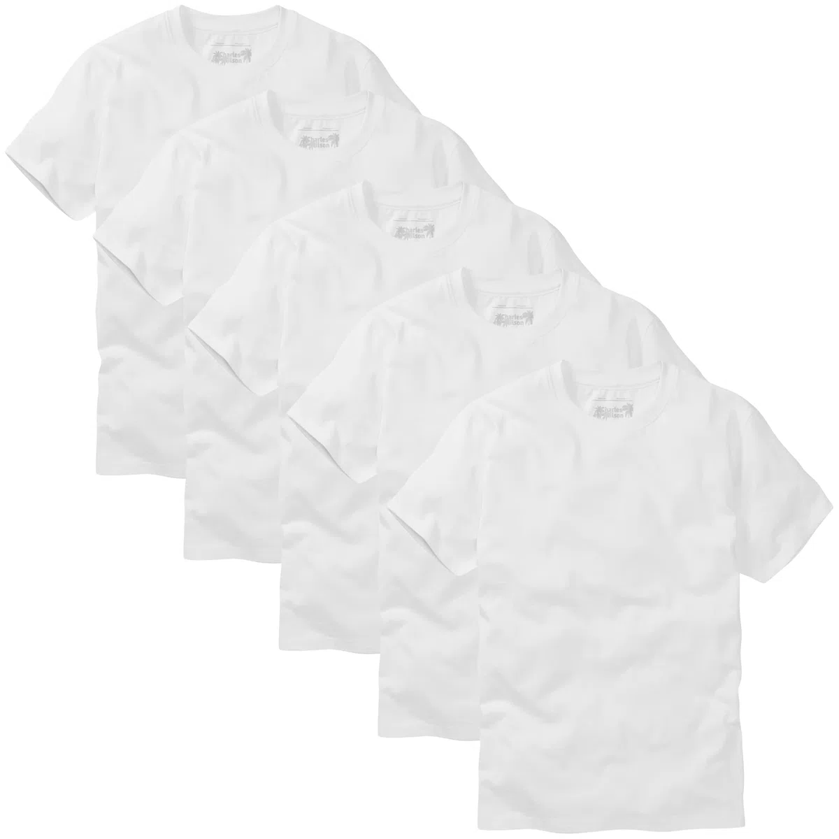 Charles Wilson 5er Packung Einfarbige T-Shirts mit Rundhalsausschnitt