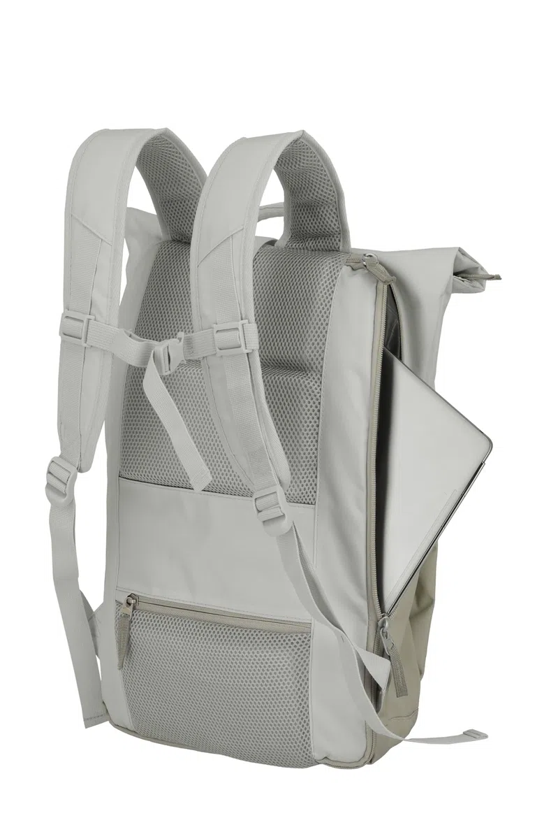Travelite Handgepäck Rucksack, Laptop Rucksack 15,6 Zoll, BASICS, Reiserucksack Rolltop Funktion, 60 cm, 35 Liter