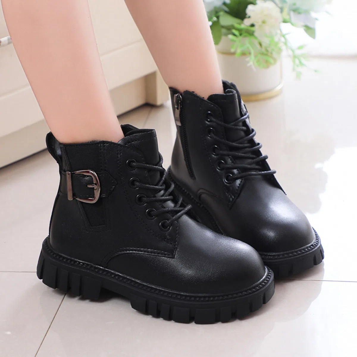 Mädchen Winterstiefel Kinder Schuhe Mode Dicker Absatz Weiche Sohle Casual Booties Bequem Atmungsaktiv