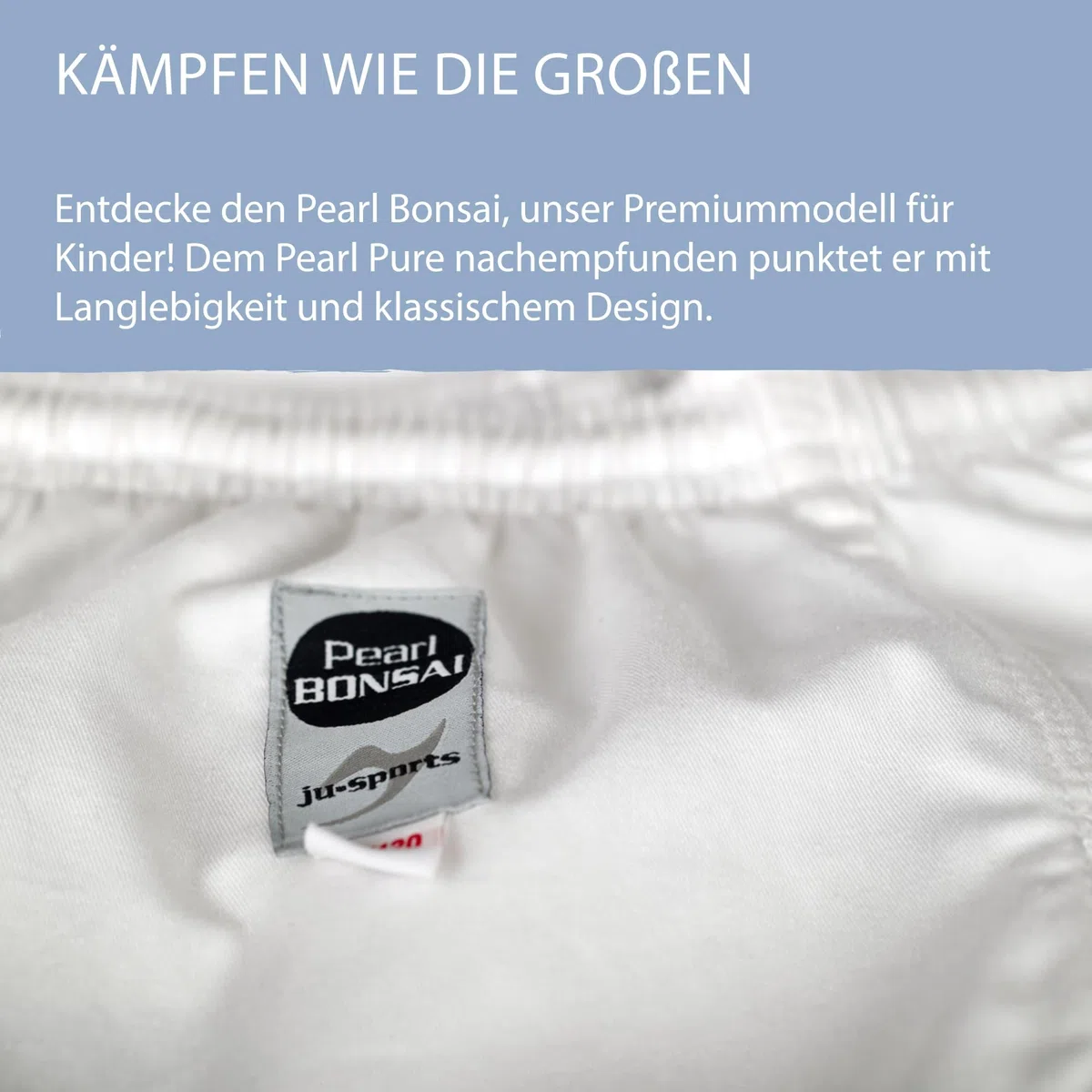 Ju-Sports Ju-Jutsu Pearl Bonsai Kids I Leichter, schlanker Brazilian Jujutsu Anzug speziell für Kinder I BJJ Gi mit hochwertigem Finish I 100% Baumwolle