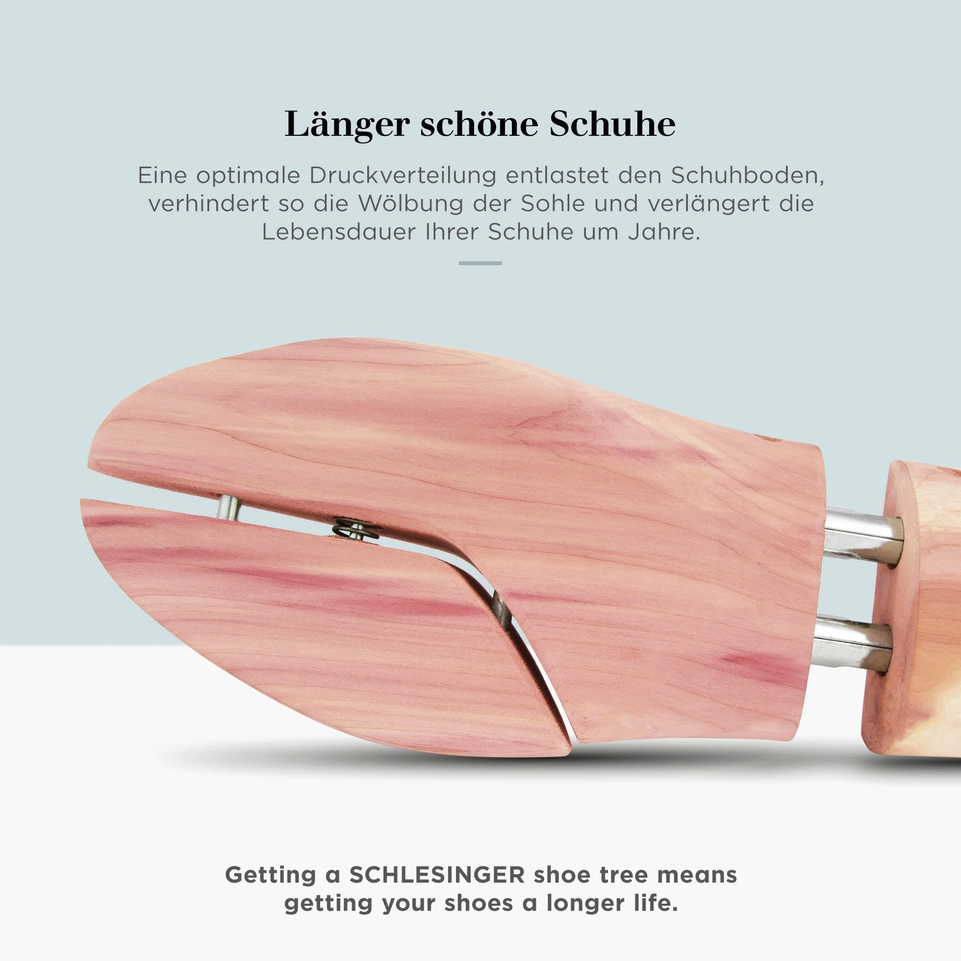 Schlesinger – 8 Paar Premium Herren Schuhspanner aus edlem Zedernholz für eine optimale Schuhpflege. Modell Kaiser. Größe 39 – 48 in Silber oder Gold.