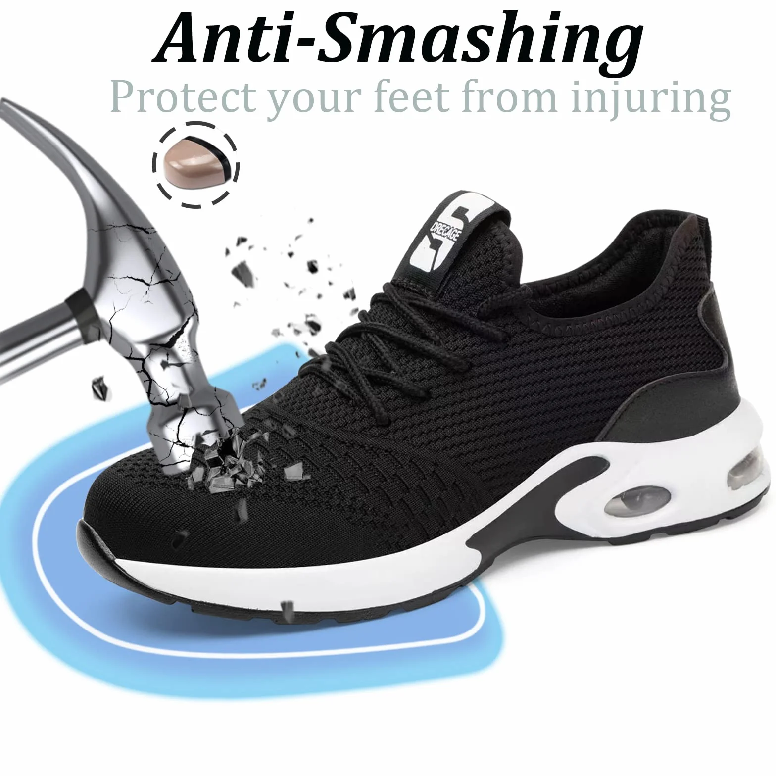 Sicherheitsschuhe Herren Leichte Arbeitsschuhe Herren Damen Sportliche Atmungsaktive Stahlkappenschuhe rutschfeste Arbeitsturnschuhe