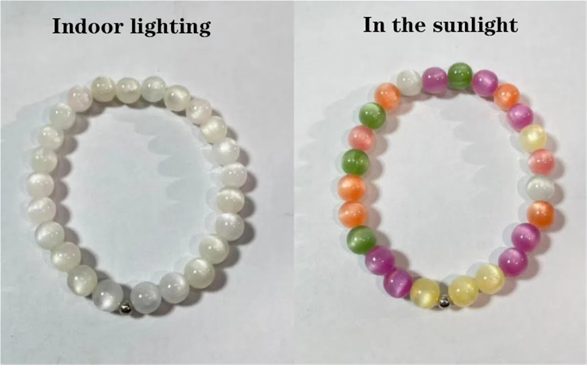 Dopamin-Halskette, Dopamin-Regenbogen-Perlen-Halskette, Bunte UV-reaktive Perlenkette, Sonnenlicht-Farbwechsel, Strand-Reise-Festival