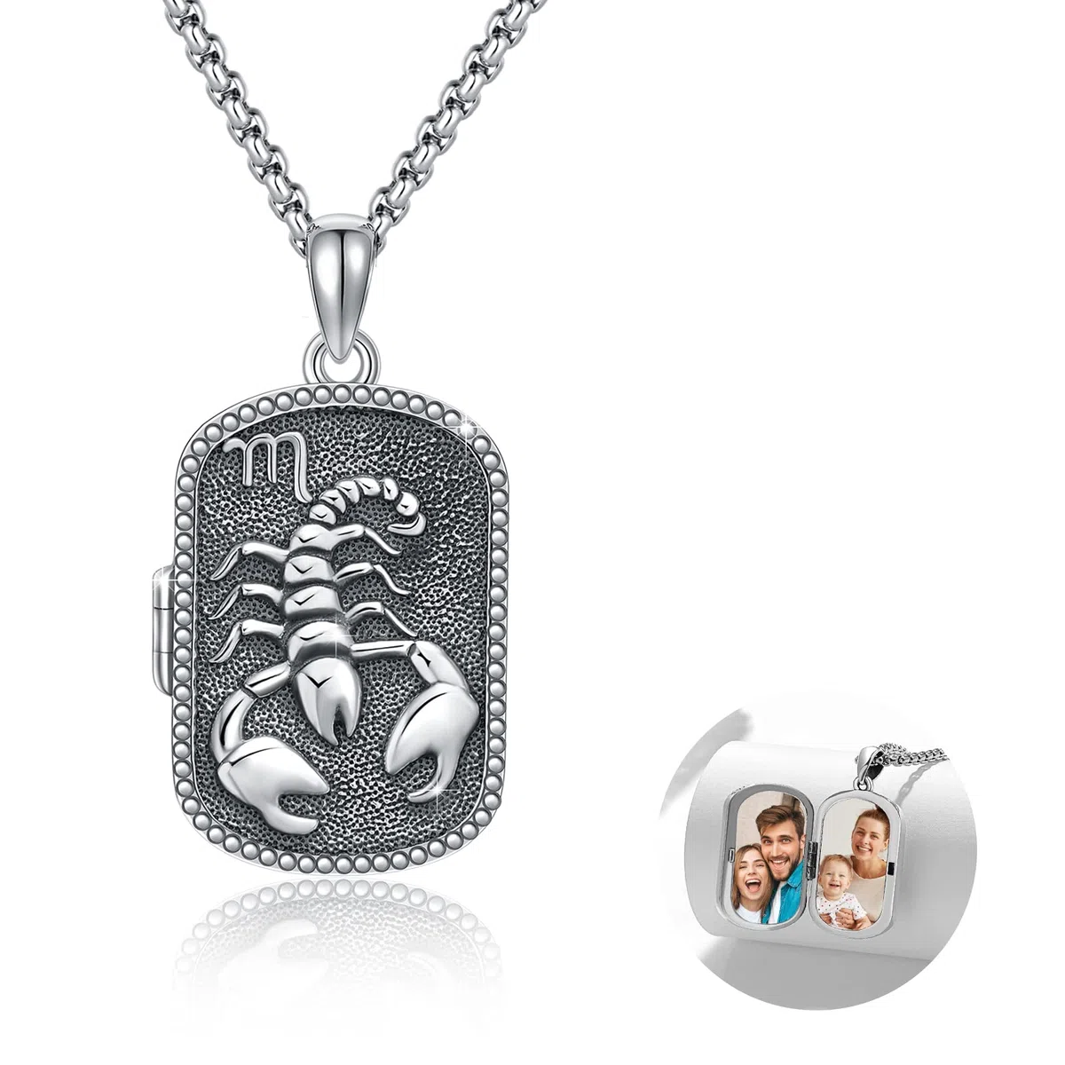 Skorpion Sternzeichen Medaillon Zum Öffnen 925 Sterling Silber Für Bilder Schmuck Geschenk Für Damen Und Herren