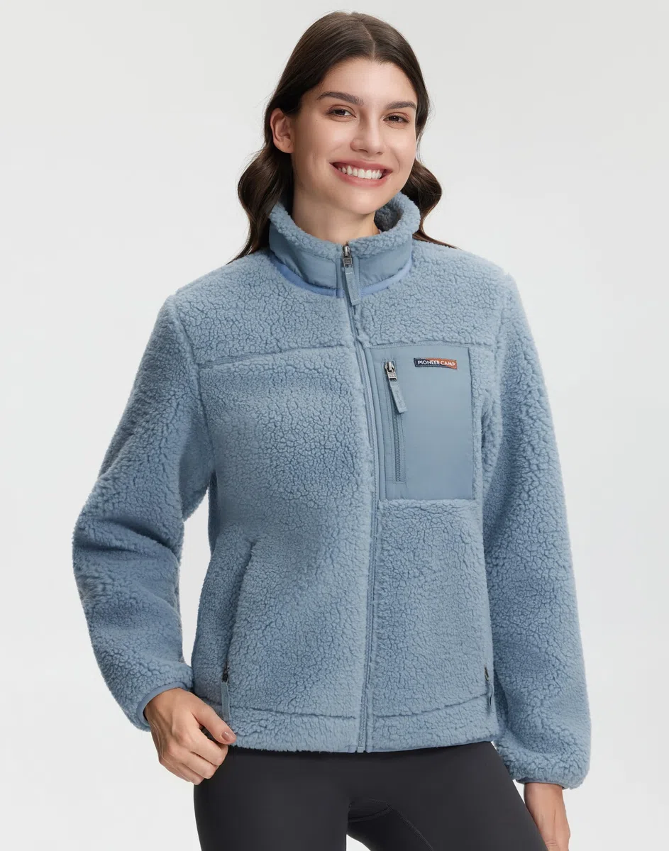 Pioneer Camp Outdoor Fleecejacke für Damen, Windabweisend, Hochwertig (550g), Elastische Bündchen & Saum - Warme Winterjacke für Alpine Aktivitäten & Alltag