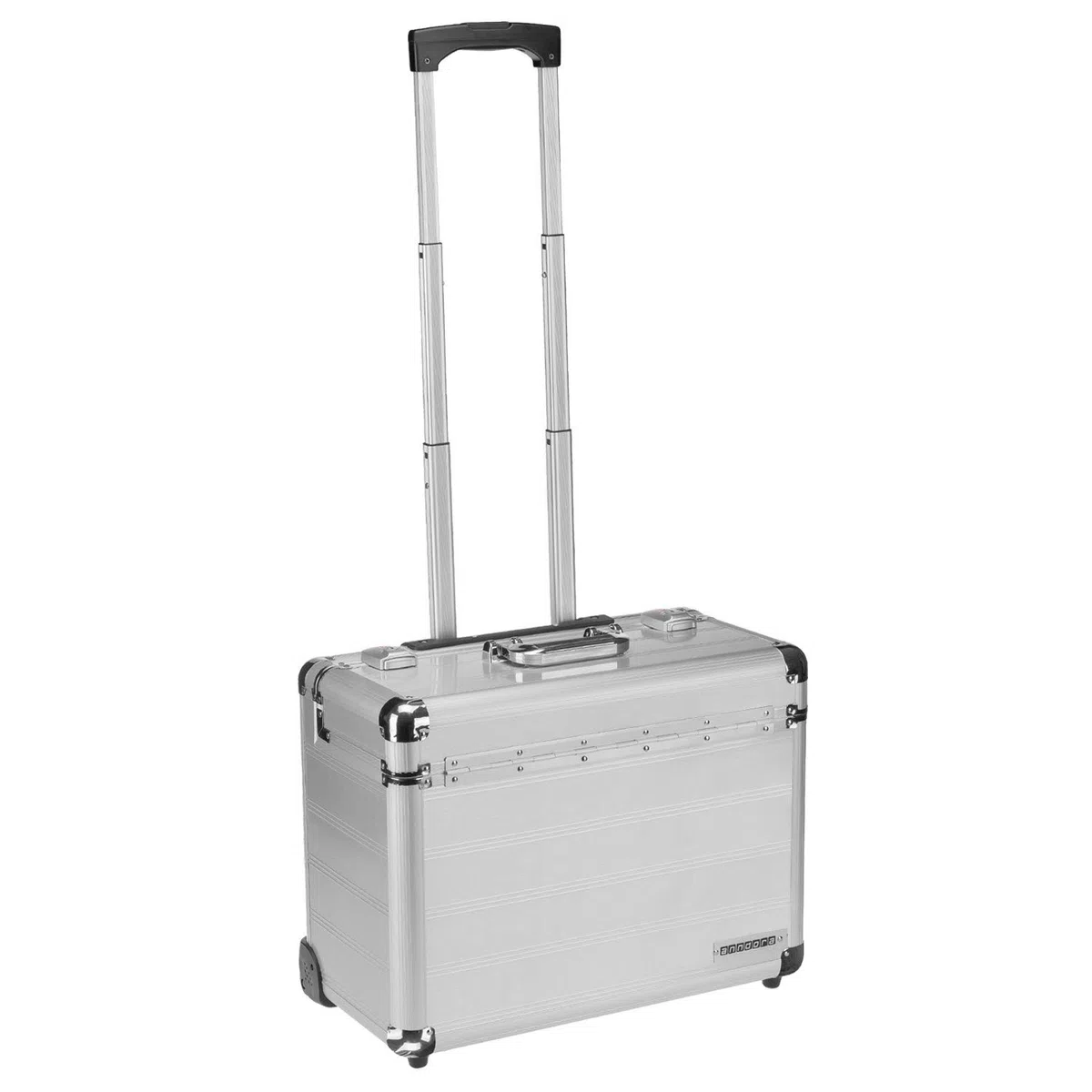 Business Trolley Pilotenkoffer Laptopfach TSA Schlösser Aluminium Oberfläche Silber