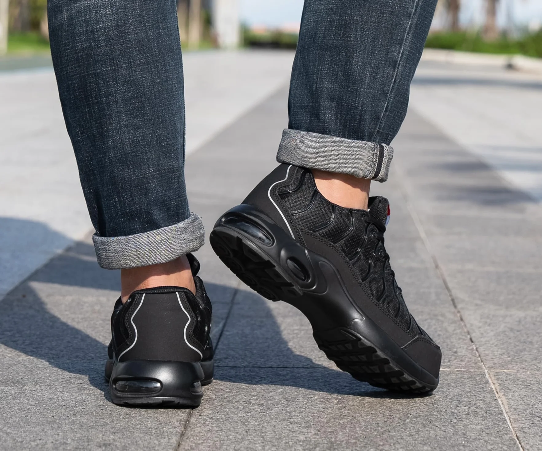 LARNMERN Arbeitsschuhe Herren Damen Leicht Weit und Normal Größe Sicherheitsschuhe Unisex Pannensichere Sportlich Schutzschuhe Stahlkappen Komfort Atmungsaktiv Dämpfung Stoßdämpfung Größe 35-51EU