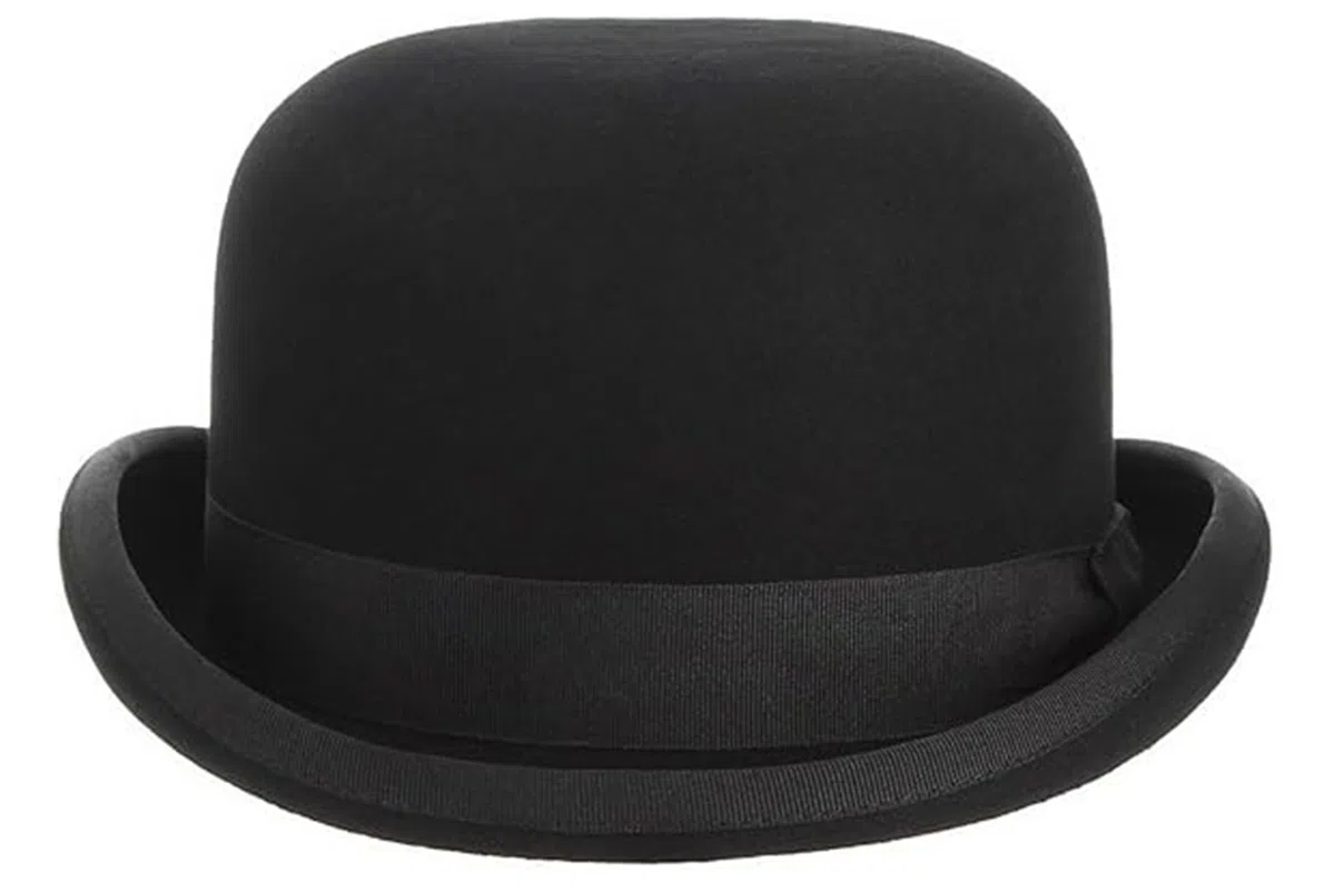 GEMVIE Schwarzer Derbyhut aus 100% Wolle, Theaterqualität, Hut, Bowler-Hut für Herren und Damen, Vintage-Kostüme