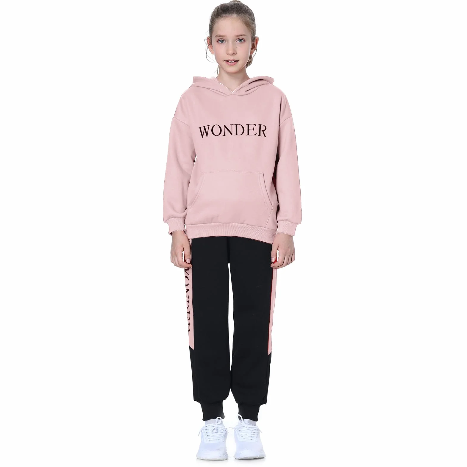 Kinder Mädchen Trainingsanzug Jogginganzug Sportanzug 2tlg Jogging Anzug Bekleidungsset Freizeitanzug Outfit-Set(Sweatshirt + Sweathose) Briefe Streifen Design