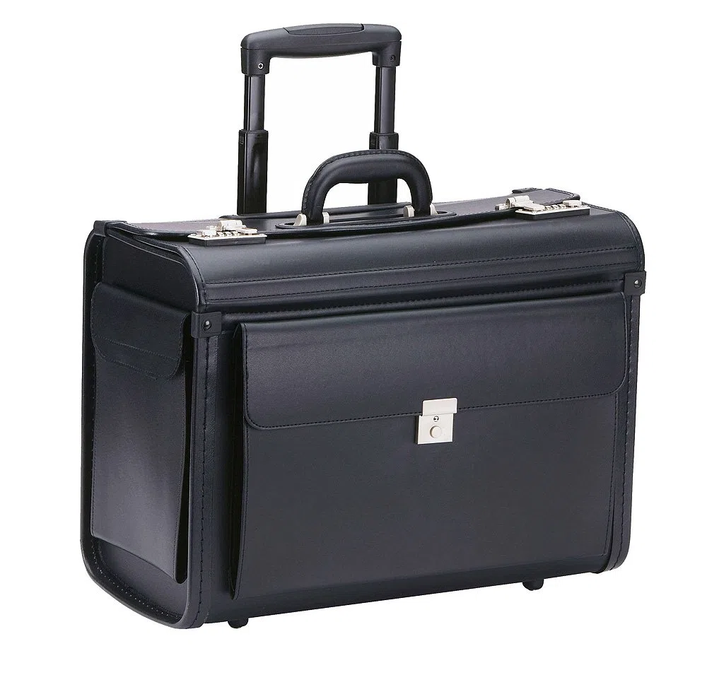 Trolley XL Pilotenkoffer Aktenkoffer schwarz