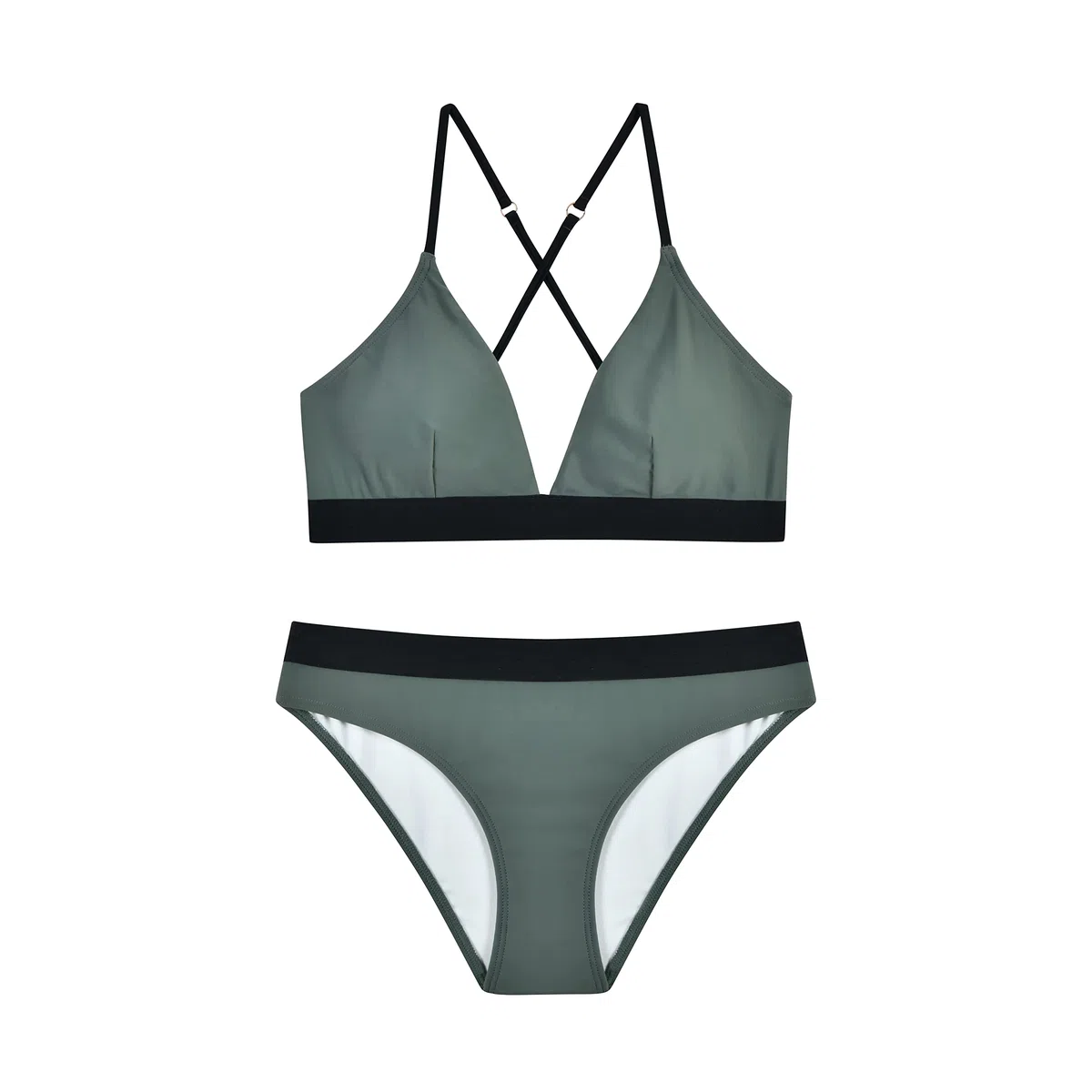 Damen Bikini Set, Triangel, breites Unterbrustband, Bademode, Badeanzug