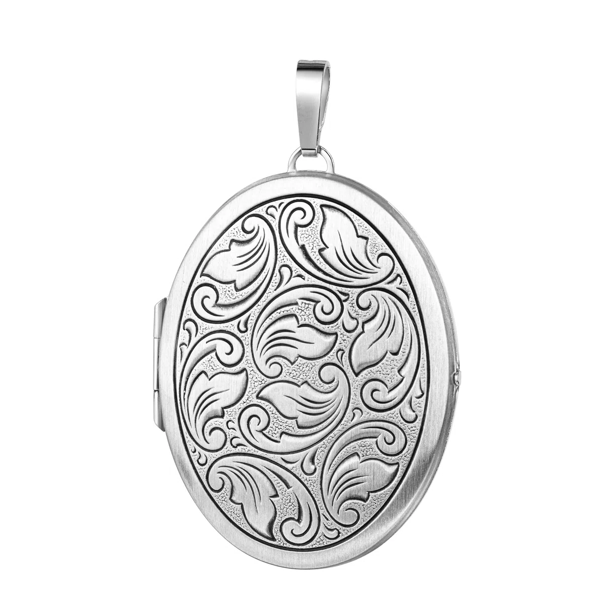 Medaillon XXL mattiert verziert oval 925 Sterling Silber zum öffnen für Bildereinlage 2 Fotos Amulett Verzierung von Haus der Herzen® mit Schmuck-Etui