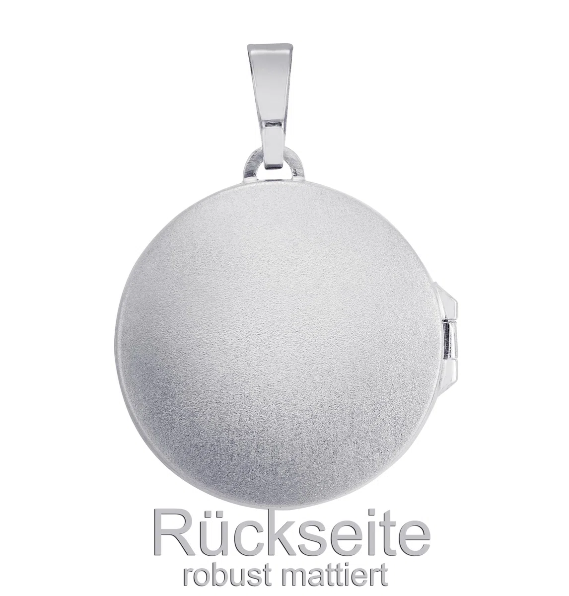 Medaillon Rose 925 Silber runder Amulett Anhänger für 1 Bild zum Öffnen für Damen mit Schmuck-Etui