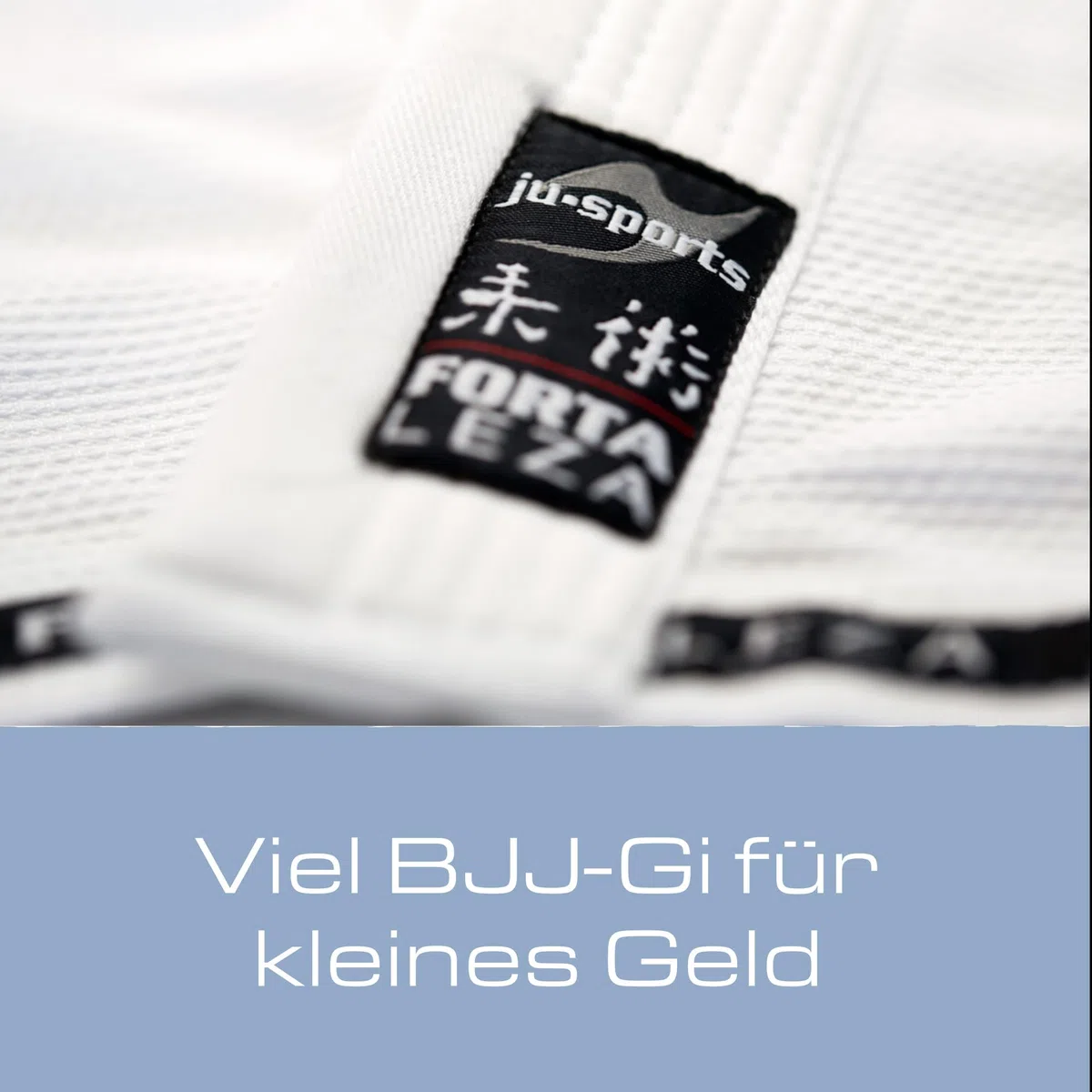 Ju-Sports Fortaleza BJJ Gi Herren weiß + BJJ Gürtel weiß - Leichter & schlank geschnittener Brazilian Jujutsu Anzug für Einsteiger 100% Baumwolle, Verstärkter Kniebereich